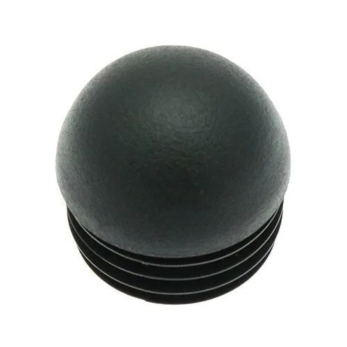 48.4mm Black Round Domed Tube Insert (To Fit 43.4-45.4mm Tube) - 1.5-2.5mm Wall - 24.2mm Head Height | LDPE