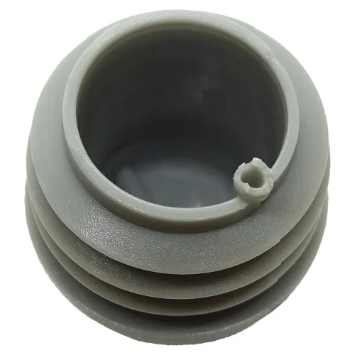 50mm Grey Round Domed Tube Insert (To Fit 45-47mm Tube) - 1.5-2.5mm Wall - 25mm Head Height | LDPE