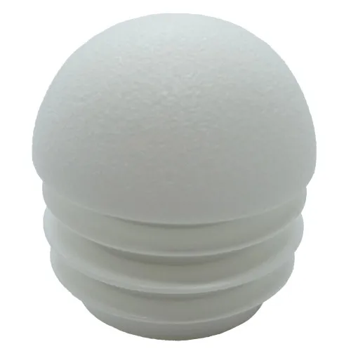 57.2mm White Round Domed Tube Insert (To Fit 52.2-54.2mm Tube) - 1.5-2.5mm Wall - 29mm Head Height | LDPE