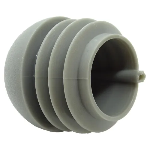 60mm Grey Round Domed Tube Insert (To Fit 55-57mm Tube) - 1.5-2.5mm Wall - 30mm Head Height | LDPE