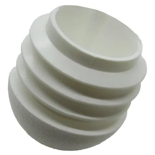 76.2mm White Round Domed Tube Insert (To Fit 69.2-72.2mm Tube) - 2-3.5mm Wall - 38.5mm Head Height | LDPE