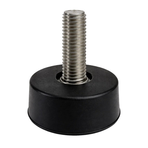 M10 x 50mm Tapered Rubber Foot - 40mm Base | Rubber & BZP Steel