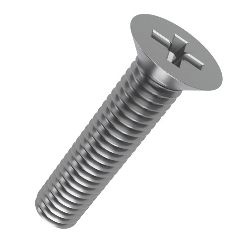 M5 x 55mm Pozi (PZ2) Countersunk Screw (DIN 965Z) | A2 Stainless Steel