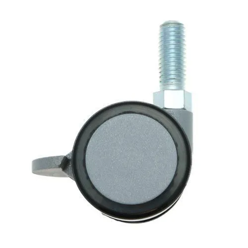 38mm Braked Threaded Castor Wheel - M10 x 15mm Thread (For Hard Floor) | 30kg