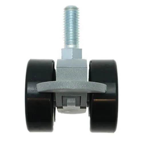 38mm Braked Threaded Castor Wheel - M10 x 15mm Thread (For Hard Floor) | 30kg