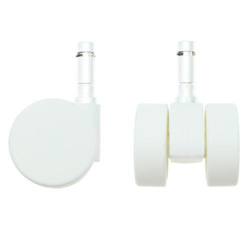 White Hard Wheel 38mm Castors for soft floors