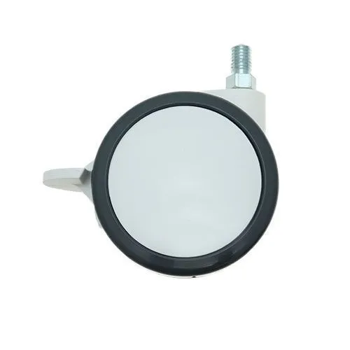75mm Braked Threaded Castor Wheel - M12 x 20mm Thread (For Hard Floor) | 75kg