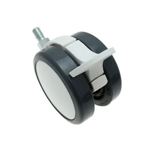 75mm Braked Threaded Castor Wheel - M12 x 20mm Thread (For Hard Floor) | 75kg