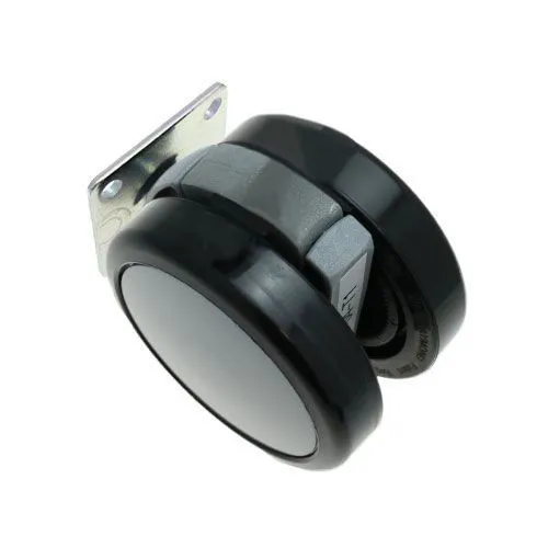 75mm Plate Castor Wheel - 42mm x 42mm Plate (For Hard Floor) | 50kg