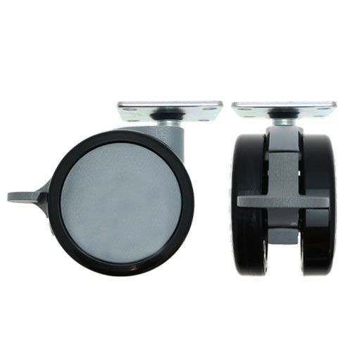 75mm Braked Plate Castor Wheel - 55mm x 55mm Plate (For Hard Floor) | 75kg
