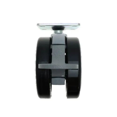 75mm Braked Plate Castor Wheel - 55mm x 55mm Plate (For Hard Floor) | 75kg