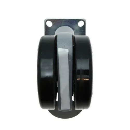 75mm Braked Plate Castor Wheel - 55mm x 55mm Plate (For Hard Floor) | 75kg