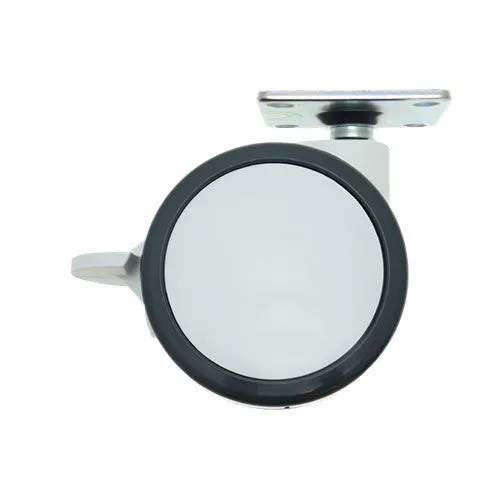 75mm Braked Plate Castor Wheel - 55mm x 55mm Plate (For Hard Floor) | 75kg
