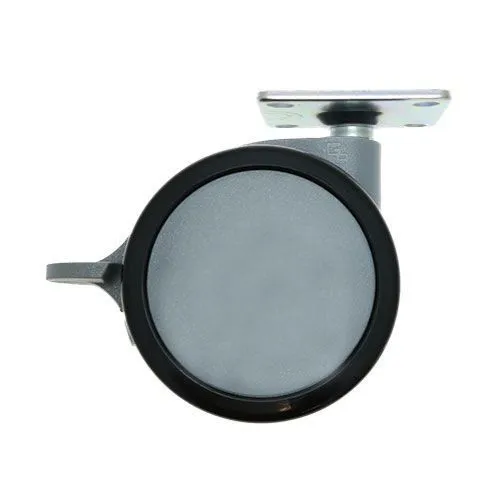 75mm Braked Plate Castor Wheel - 55mm x 55mm Plate (For Hard Floor) | 75kg