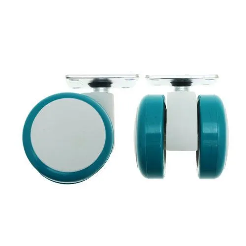 50mm Medical Plate Castor Wheel - 38mm x 38mm Plate (For Hard Floors) | 40kg