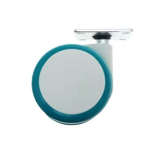 50mm Medical Plate Castor Wheel - 38mm x 38mm Plate (For Hard Floors) | 40kg
