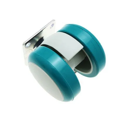 50mm Medical Plate Castor Wheel - 38mm x 38mm Plate (For Hard Floors) | 40kg