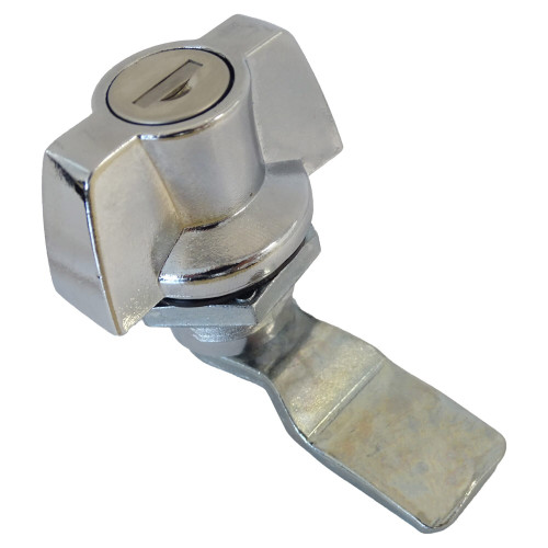 Standard Key 22.5mm x 18mm Lockable Wing Knob Camlock - Die Cast Zinc Plated Steel