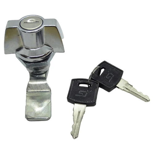 Standard Key 22.5mm x 18mm Lockable Wing Knob Camlock - Die Cast Zinc Plated Steel