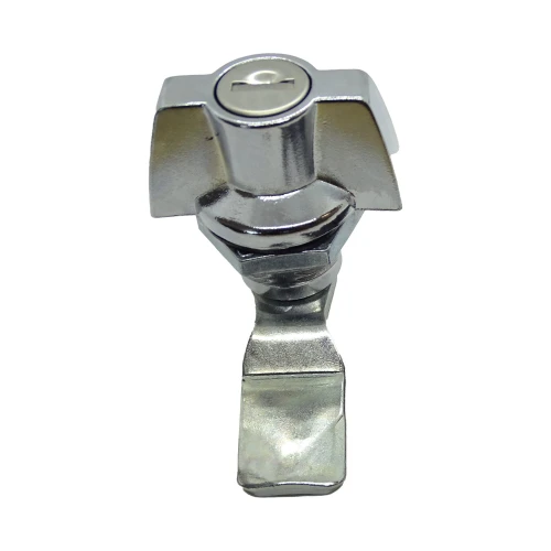 Standard Key 22.5mm x 18mm Lockable Wing Knob Camlock - Die Cast Zinc Plated Steel