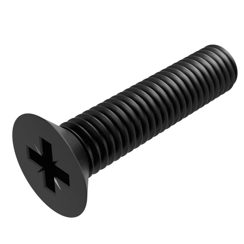 M6 x 12mm Pozi Countersunk Screw DIN 965Z - Black Zinc | Vital Parts