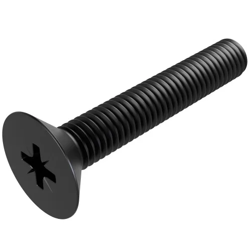 M3 x 4mm Pozi (PZ1) Countersunk Screw (DIN 965Z) | Black Zinc