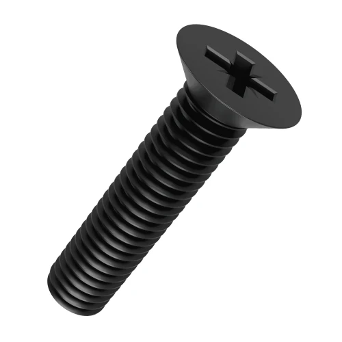 M4 x 6mm Pozi Countersunk Screw DIN 965Z - Black Zinc