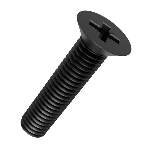 M5 x 16mm Pozi (PZ2) Countersunk Screw (DIN 965Z) | Black Zinc