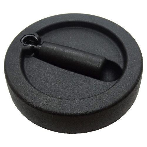 125mm x 50mm Solid Control Handwheel - Flush Folding Handle  | Vital Parts