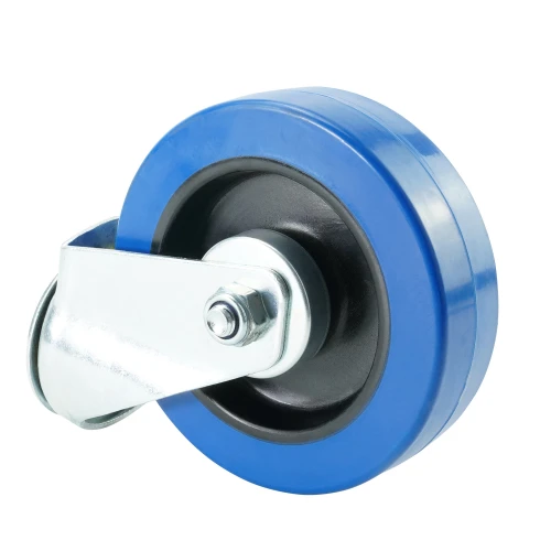 160mm Bolt Hole Blue Elastic Castors | Heavy duty wheels