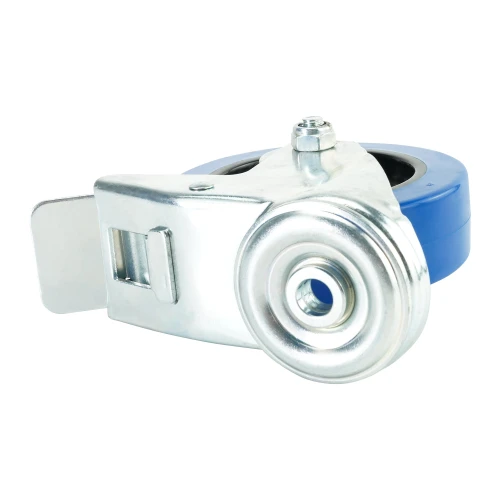 160mm Blue Elastic Bolt Hole Castor Braked