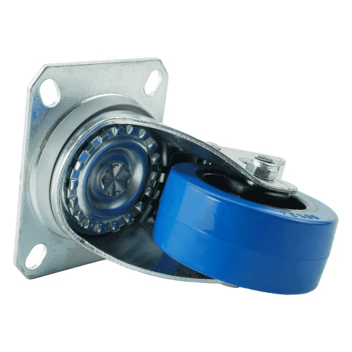 160mm Braked Top Plate Blue Elastic Castors | Heavy duty wheels