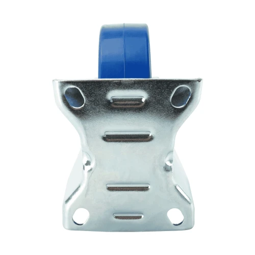 200mm Fixed Top Plate Blue Elastic Castors | Heavy duty wheels
