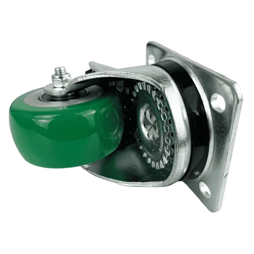 80mm Braked Green PU Industrial Top Plate Castor | Vital Parts