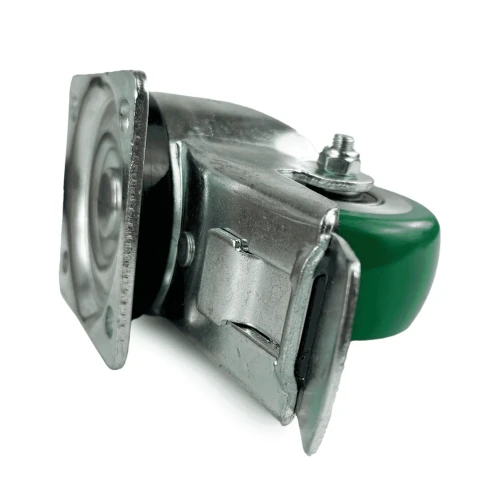 80mm Braked Green PU Industrial Top Plate Castor | Vital Parts
