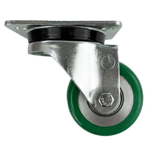 80mm Green PU Industrial Top Plate Castor | Vital Parts