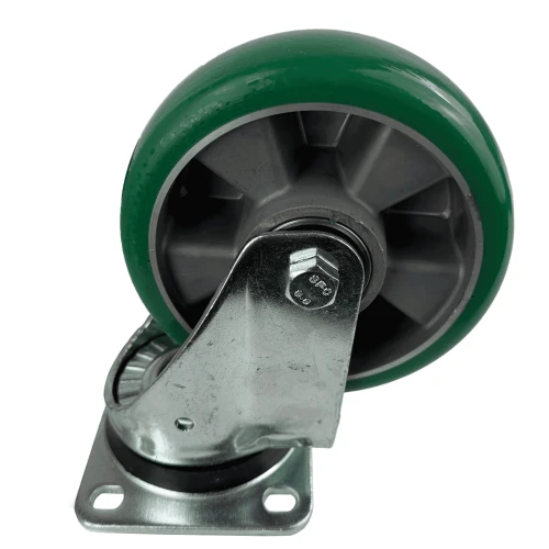 200mm Green PU Industrial Top Plate Castor