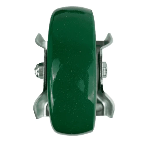 200mm Green PU Industrial Top Plate Fixed Castor | Vital Parts