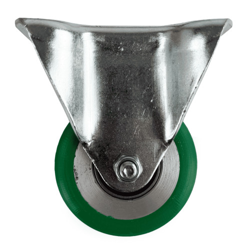 80mm Green PU Industrial Top Plate Fixed Castor | Vital Parts