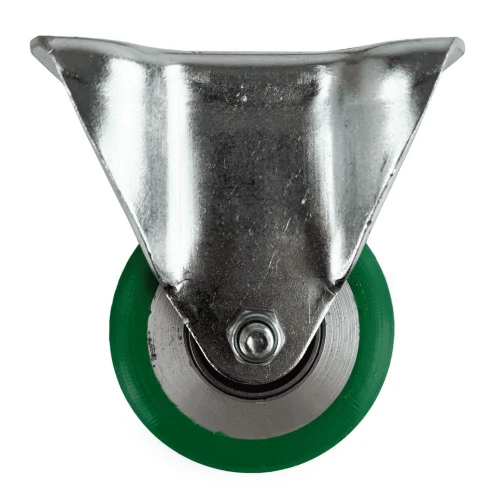 80mm Green PU Industrial Top Plate Fixed Castor | Vital Parts