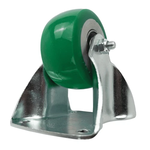 80mm Green PU Industrial Top Plate Fixed Castor | Vital Parts