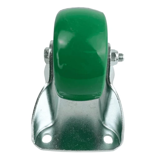80mm Green PU Industrial Top Plate Fixed Castor | Vital Parts