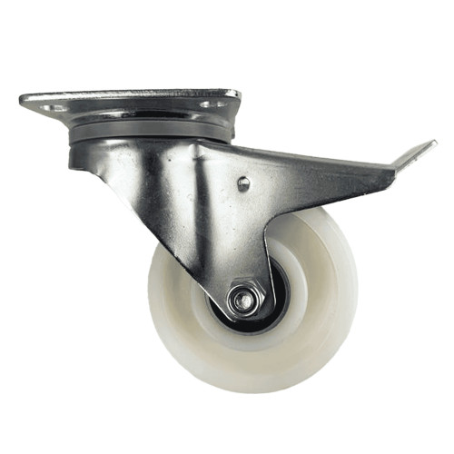 125mm Braked Top Plate Nylon Industrial Castor | Vital Parts