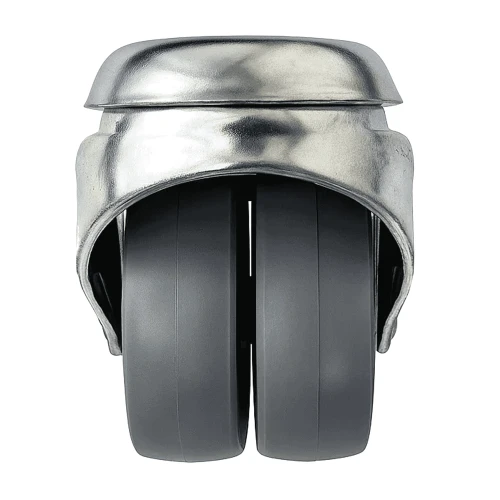 50mm Braked Bolt Hole Grey TPE Twin Wheel Castor | Vital Parts