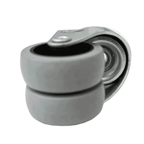 50mm Bolt Hole Grey TPE Twin Wheel Castor | Vital Parts