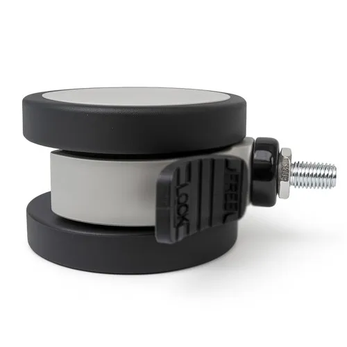 75mm Braked Threaded Castor Wheel - M10 x 15mm Thread (For Hard Floor) | 75kg