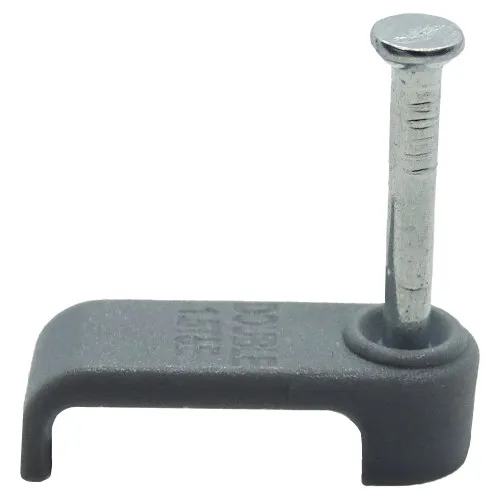 2.5mm Flat Cable Clips - Double - Grey | 100pk