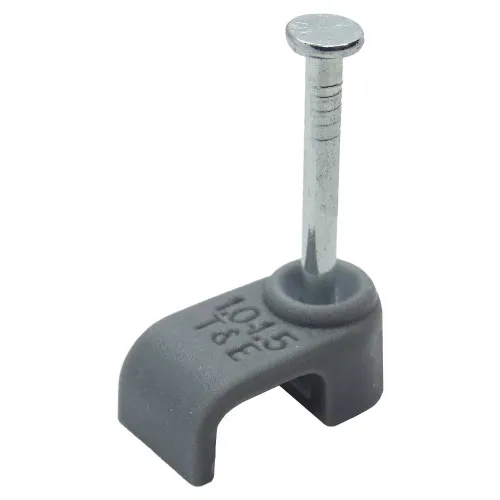 10mm Flat Cable Clips - Single - Grey | 100pk
