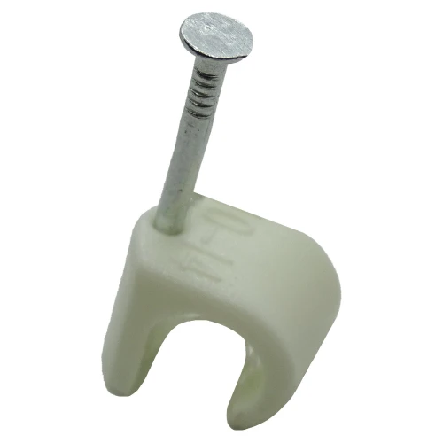 3 - 5mm Round Cable Clips - White (Pack of 100) | Nail-In Cable Clips | Vital Parts