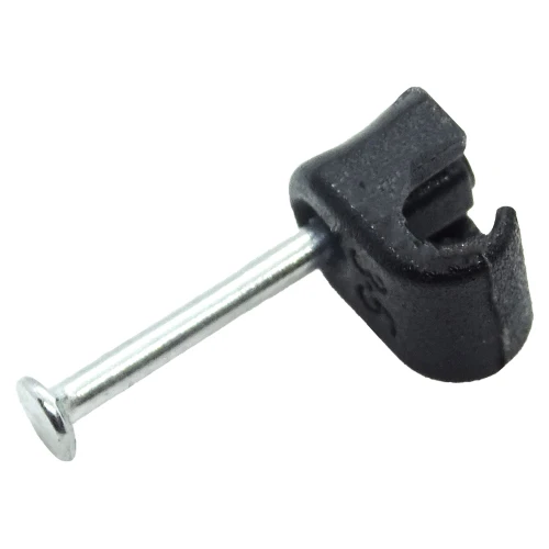 7 - 10mm Round Cable Clips - Black (Pack of 100)
